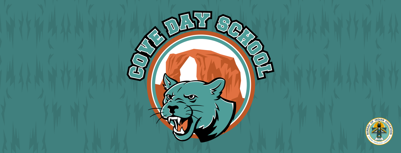 Cove Day School logo featuring a cougar on a green background.